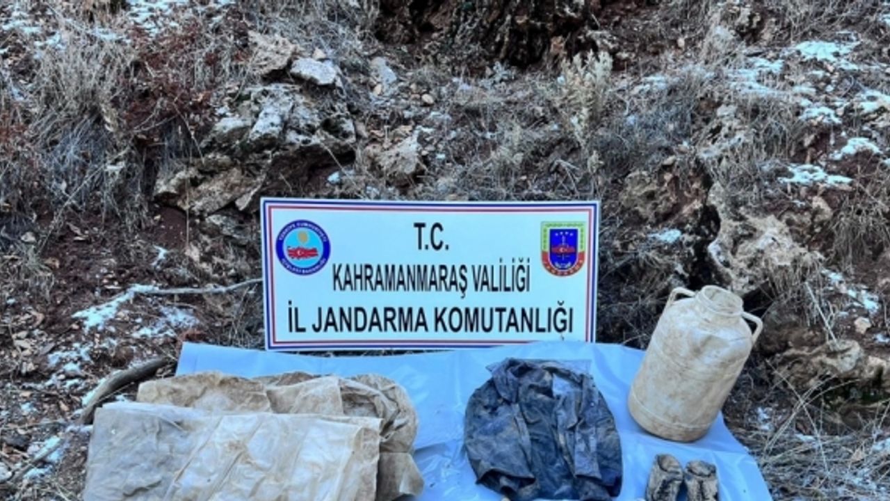 Kahramanmaraş'ta terör operasyonunda yaşam malzemeleri ele geçirildi