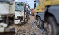 Adana'da çarpışan 2 kamyonun sürücüleri yaralandı