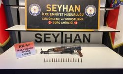 Adana'da evin odunluğundaki aramada kalaşnikof tüfek ele geçirildi