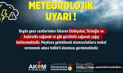 Onikişubat, Türkoğlu ve Andırın’da Sağanak Yağış Uyarısı!