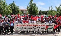 Kahramanmaraş'ta üniversite öğrencileri Filistin'e destek yürüyüşü düzenledi