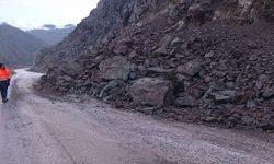 Yüksekova-Hakkari kara yolunda heyelan meydana geldi