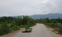Tokat'ın Pazar ilçesinde sağanak nedeniyle kara yolunda çöküntü oluştu