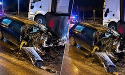 Kahramanmaraş’ta TIR’a çarpan otomobil hurdaya döndü: Sürücü ağır yaralandı