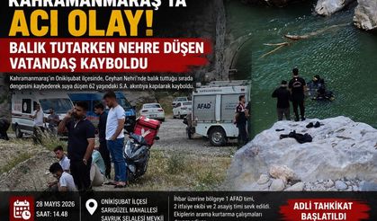 Kahramanmaraş’ta nehre düşen vatandaş kayboldu