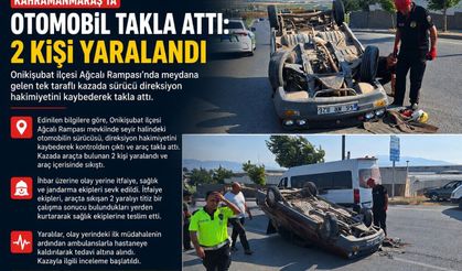 Kahramanmaraş’ta Otomobil Takla Attı: 2 Yaralı