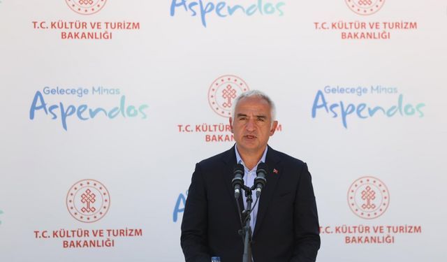 Kültür ve Turizm Bakanı Ersoy, Aspendos'ta Geleceğe Miras Projesi'ni anlattı: