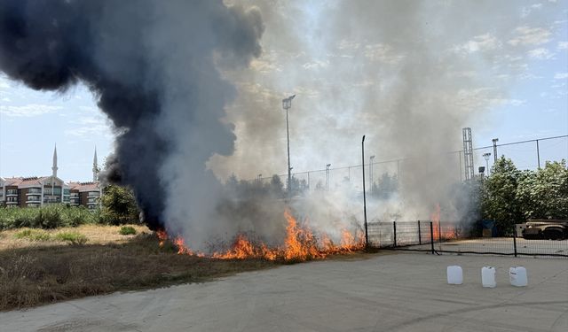 Alanya'da otluk alanda çıkan yangın söndürüldü