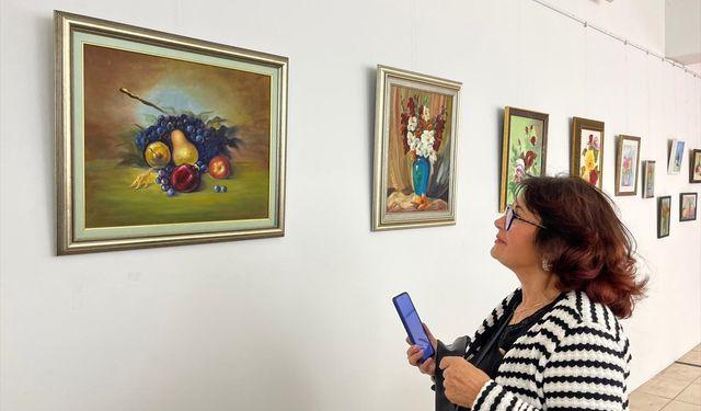 Antalya'da emekli öğretmen Nadire Akarsu'nun resim sergisi açıldı