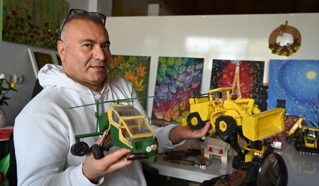 İş kazasında engelli kalınca ahşaptan oyuncak yapma hobisini mesleğe dönüştürdü