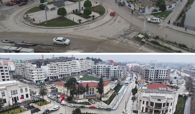 6 ŞUBAT DEPREMLERİNİN ÜÇÜNCÜ YILI - Depremlerin yıktığı Hatay'ın 3 yıl önceki hali ve yeniden inşası aynı karelerde