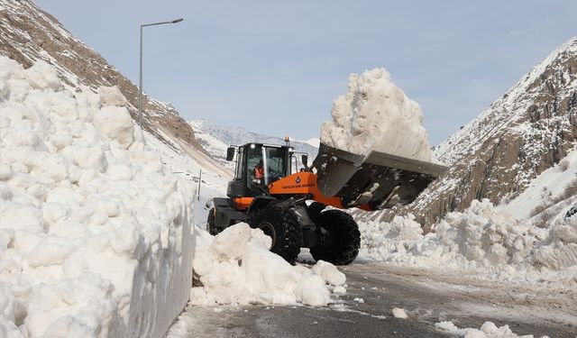 Hakkari-Van kara yoluna düşen çığ temizlendi