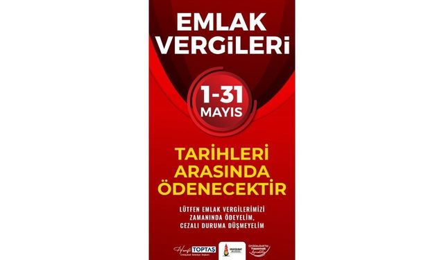 Onikişubat’tan Emlak Vergisi ödemesi hatırlatması!