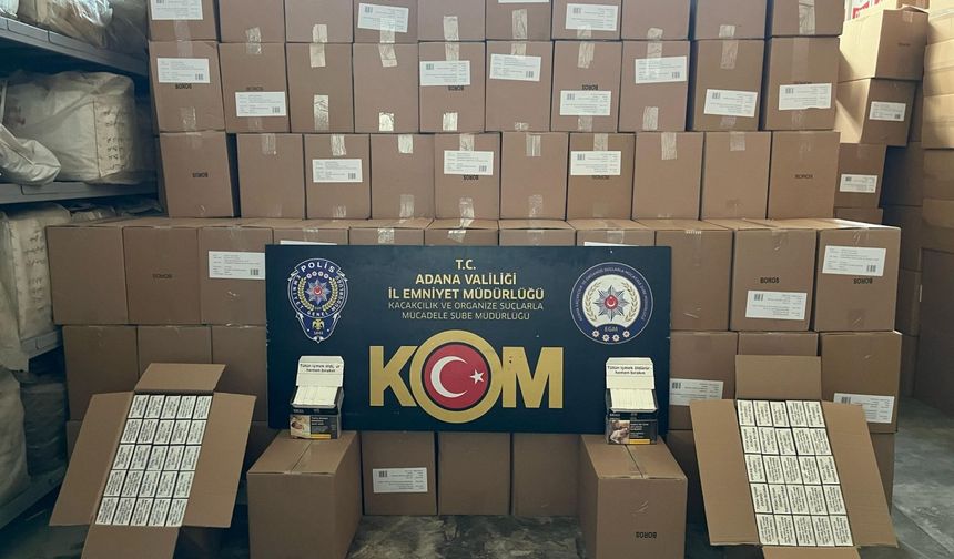 Adana'da 27 milyon 120 bin kaçak makaron ele geçirildi