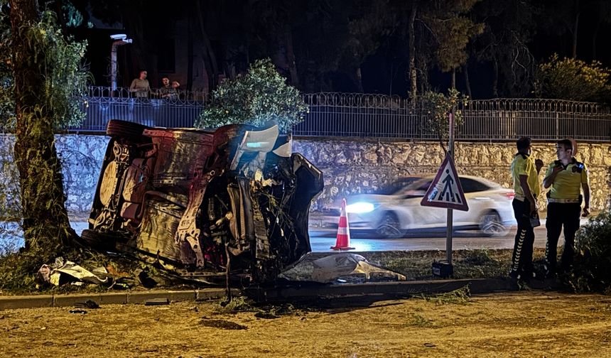 Adana'da otomobilin ağaçlara çarpması sonucu 5 kişi yaralandı