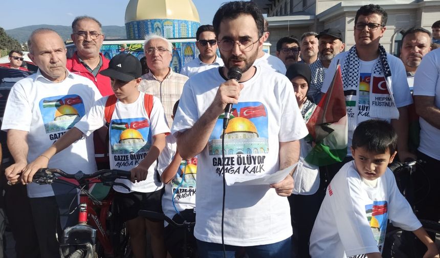 Osmaniye'de "Kudüs-Gazze-Mavi Marmara" temalı bisiklet turu yapıldı