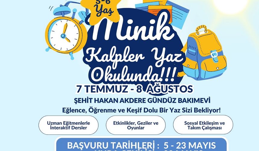 Minik Kalpler Yaz Okulu Başvuruları Başladı