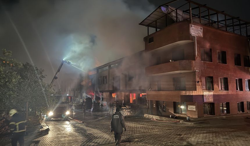 Adana'da ahşap parke ve panel fabrikasında çıkan yangın kontrol altına alındı