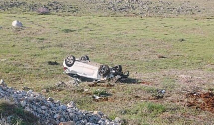 Malatya'da şarampole devrilen otomobilin sürücüsü yaralandı