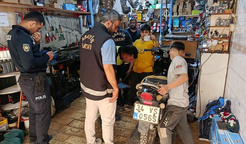 Hatay'da motosiklet tamirhaneleri denetlendi