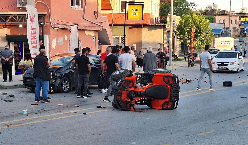 Mersin'de otomobille çarpışan ATV'nin sürücüsü yaralandı