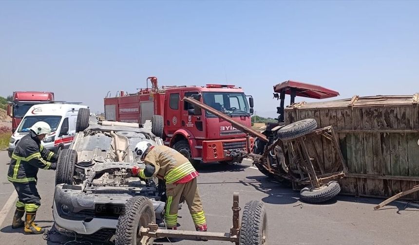 Hatay'da traktörle çarpışan otomobildeki 2 kişi yaralandı