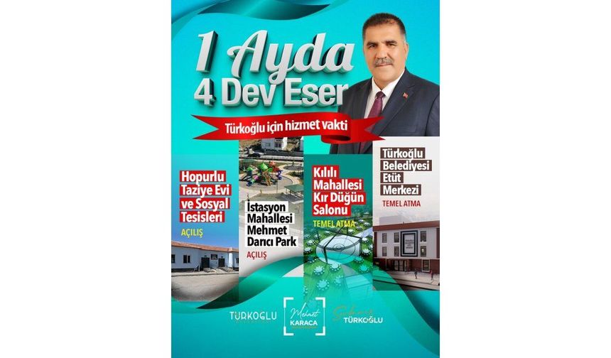 Türkoğlu’nda her hafta açılış ve temel atma töreni var
