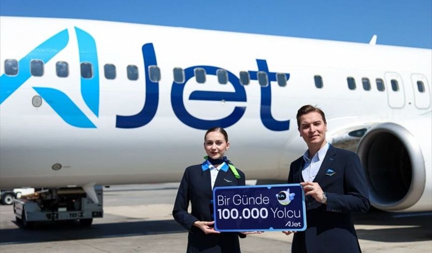 AJet, dün 101 bin 545 kişiyi taşıyarak günlük yolcu rekoru kırdı