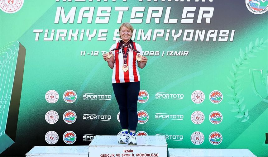 Antalyasporlu master atlet Çiçek Solon Şensoy, Türkiye Şampiyonası'nda 3 altın madalya kazandı