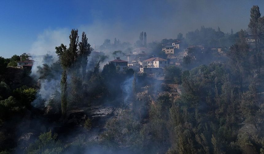 GÜNCELLEME - Malatya'da bahçeden yerleşim alanına sıçrayan yangın söndürüldü