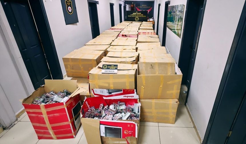 Mersin'de asansör firmasında 2 milyon 296 bin 336 sentetik ecza hapı ele geçirildi