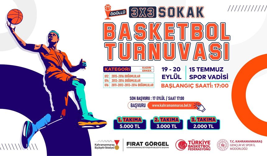 Kahramanmaraş’ta Ödüllü Basketbol Turnuvası’na Başvurular Başladı
