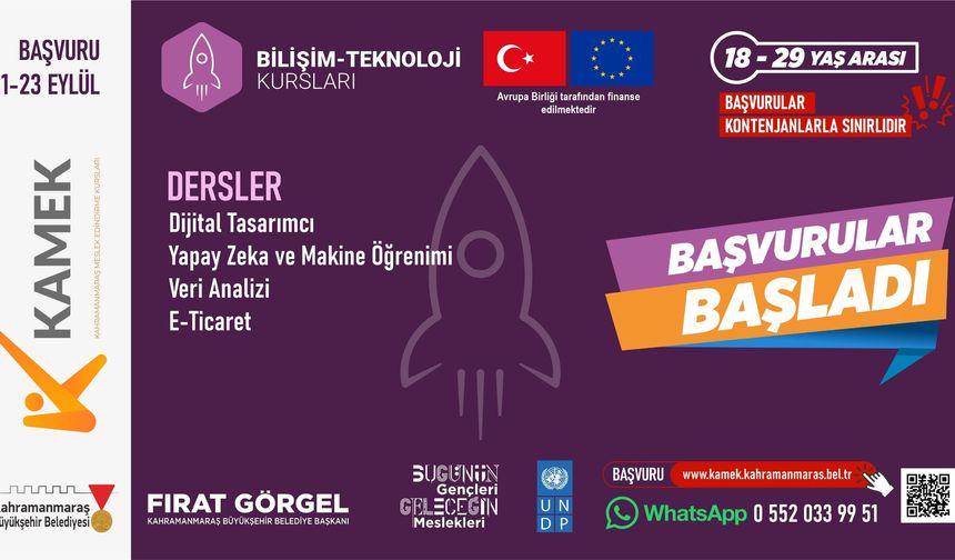 KAMEK’te Güz Dönemi Kurslarına Başvurular Başladı